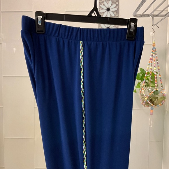 NWT$210 Jade by Johnny Was SMALL Nara Matte Jersey Crop Pants Blue Night - Picture 7 of 10